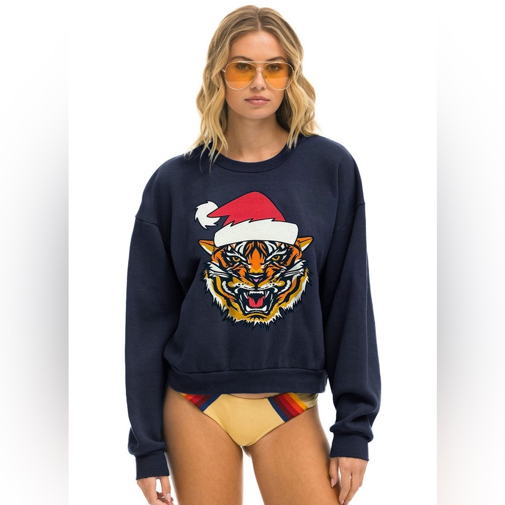 Aviator nation Santa tiger sweatshirt